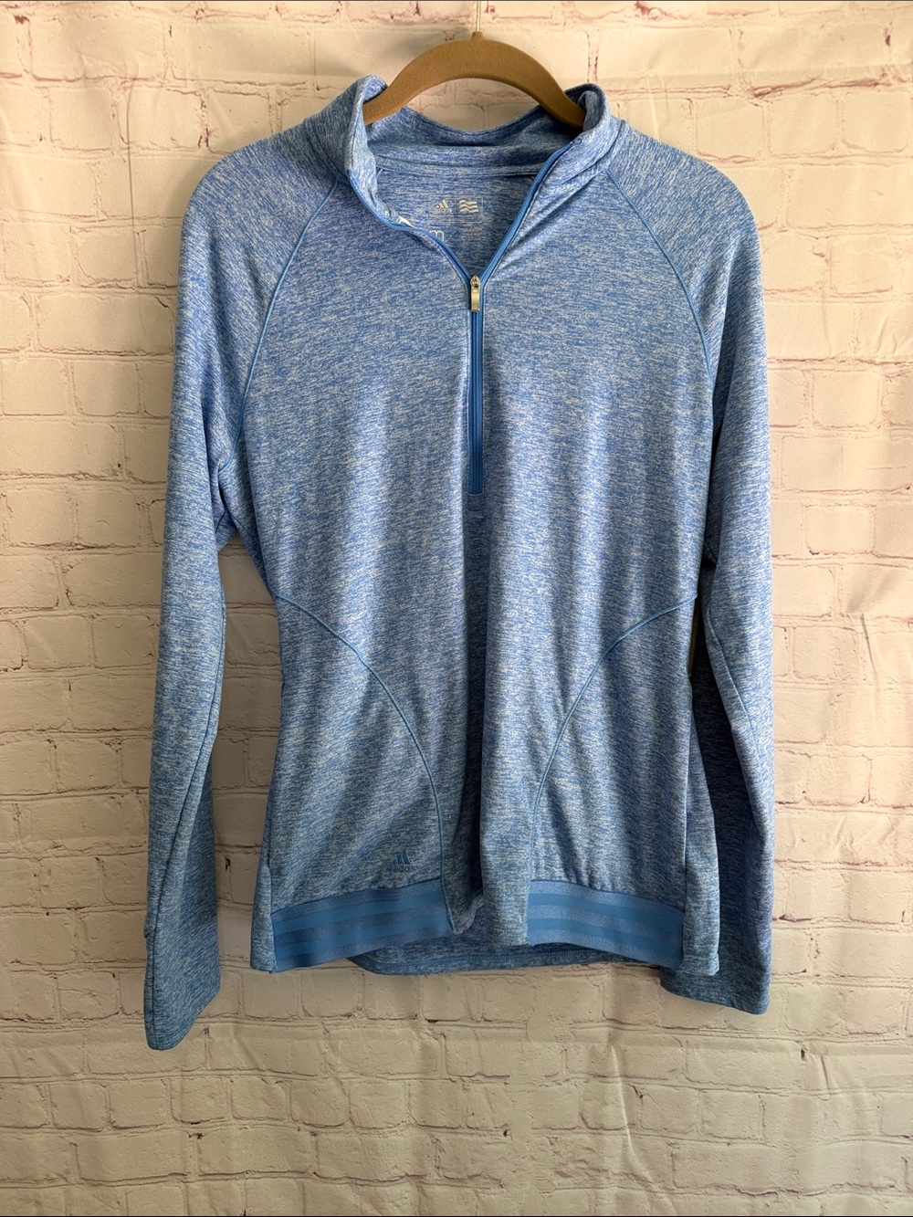 adidas Women's Light Blue Half-Zip Performance Pullover Size Medium